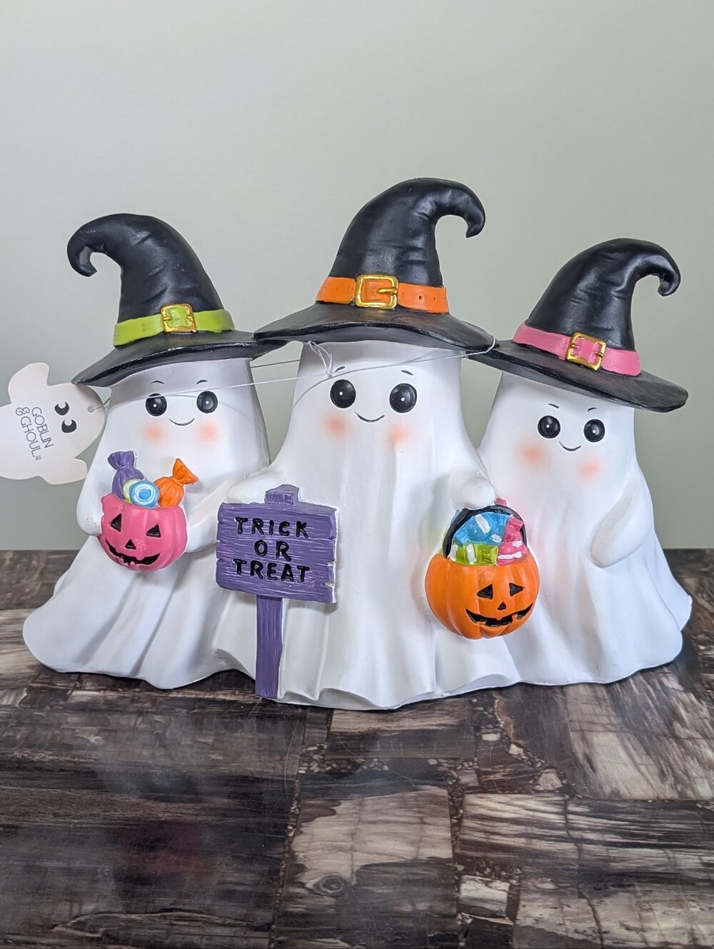Goblin & Ghoul Friendly Ghost Trio Figurine, Halloween Tabletop Decor 👻